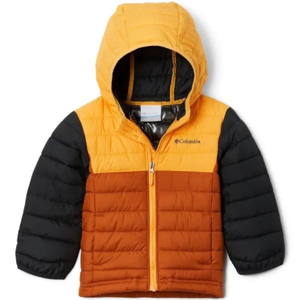 Columbia Kids Powder Lite Hooded Puffer Jacket Orange Brown 4T WD0013